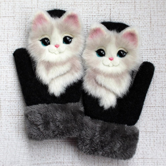 Mittens with small animals