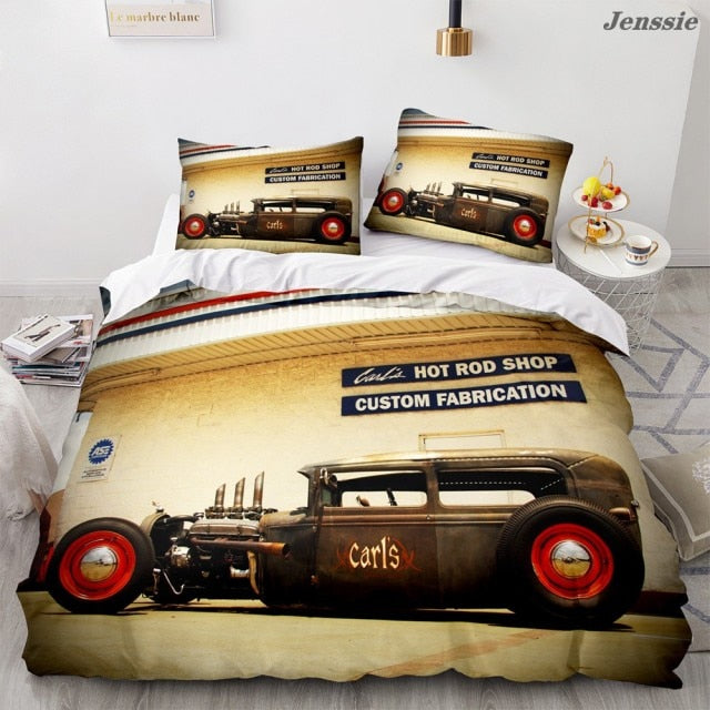 Vintage Cars Bed Set