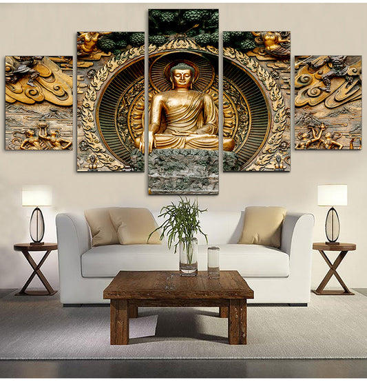 Art mural Canvas Buddha /  5 pièces