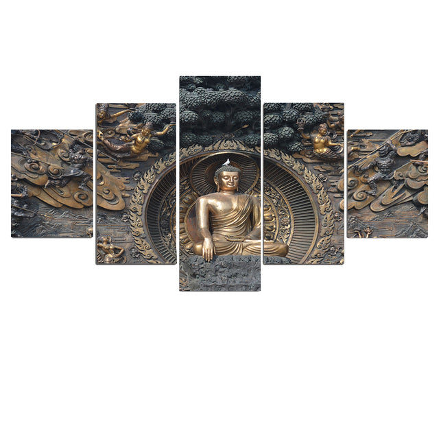 Art mural Canvas Buddha /  5 pièces