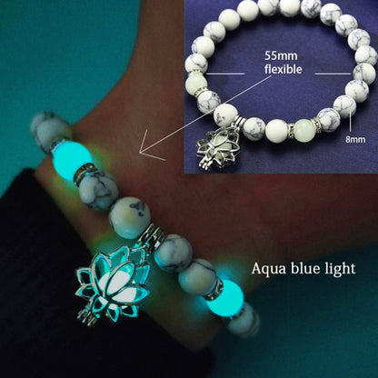 Bracelet Yoga pierre naturelle fluorescent