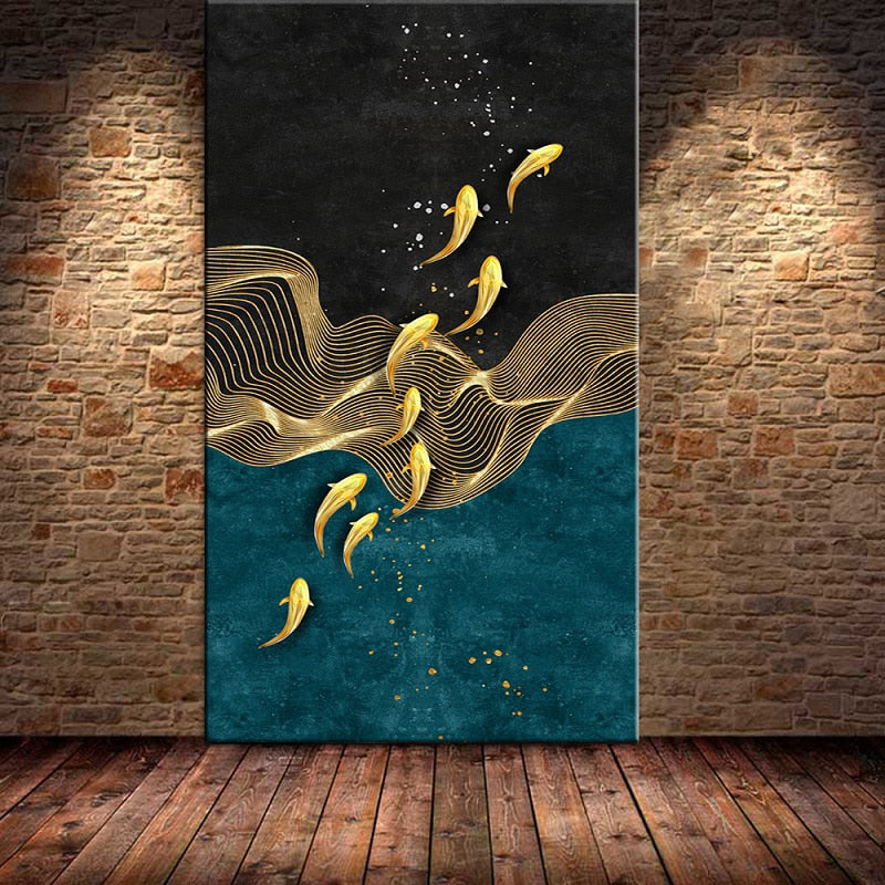Golden Fish Canvas Wall Art