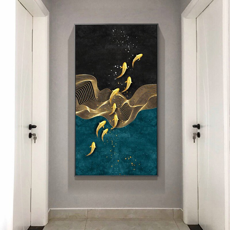Golden Fish Canvas Wall Art
