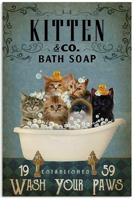 Affiche Vintage Métallique Salle de bain
