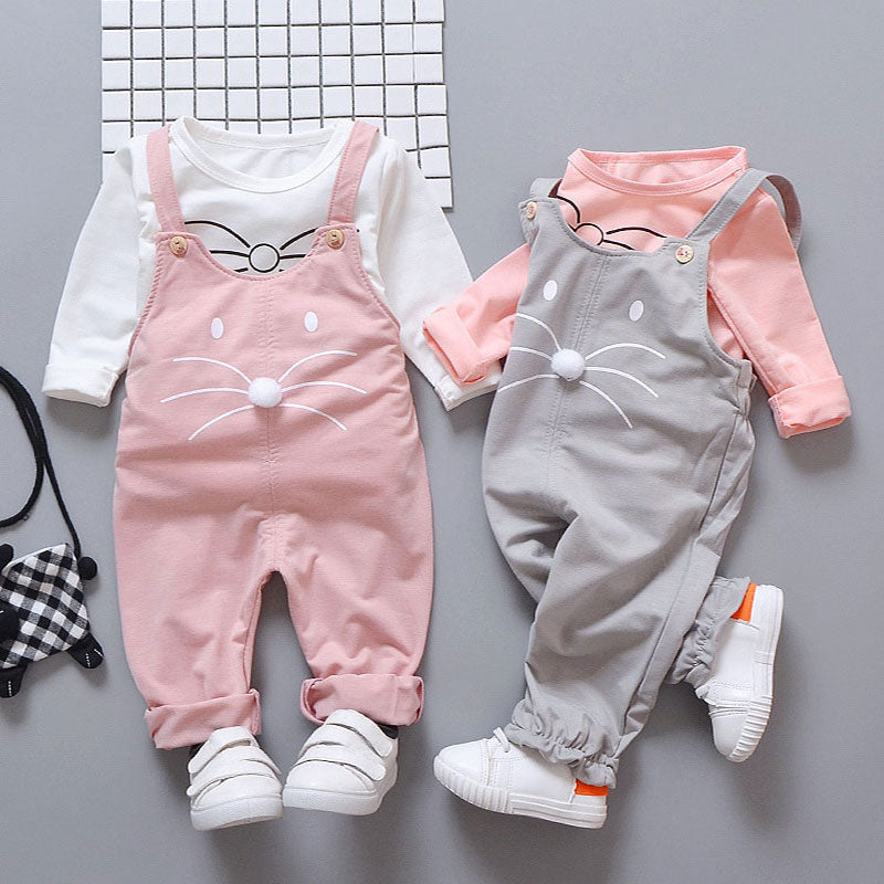 Newborn dungarees and vest set