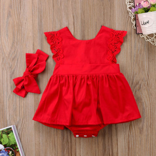 Petite robe cache couche rouge 6 à 24 mois