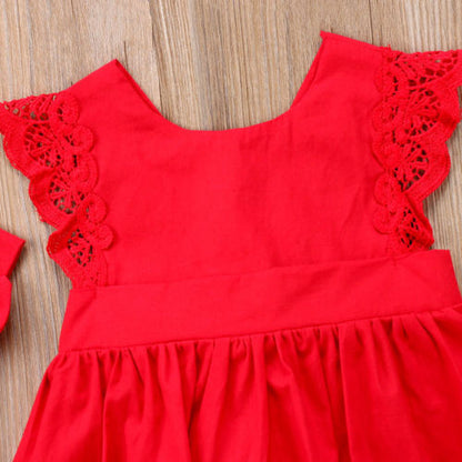 Petite robe cache couche rouge 6 à 24 mois