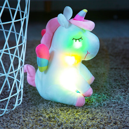 Pretty luminous LED unicorn soft toy
