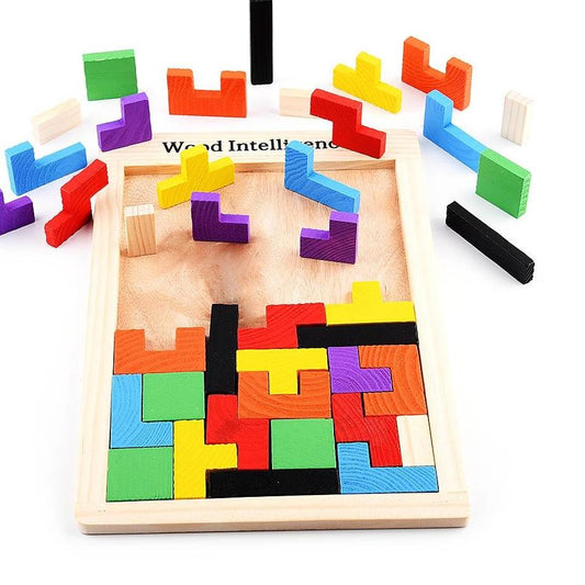 Casse-tête en bois casse-tête ensemble couleur idée tom 3D puzzle bébé  apprentissage jouets pour les enfants