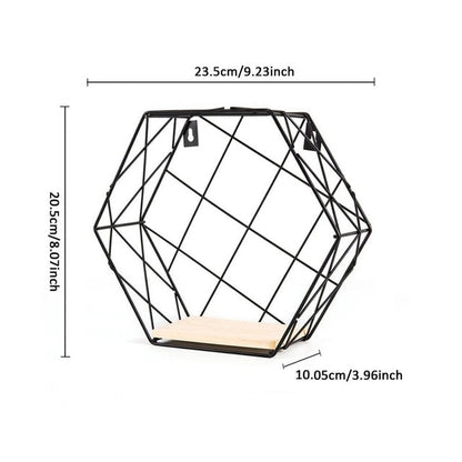 Estante metálico hexagonal