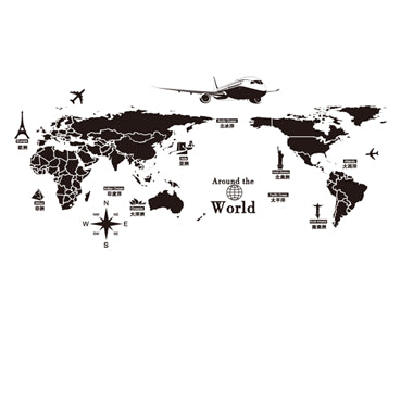 World map wall sticker